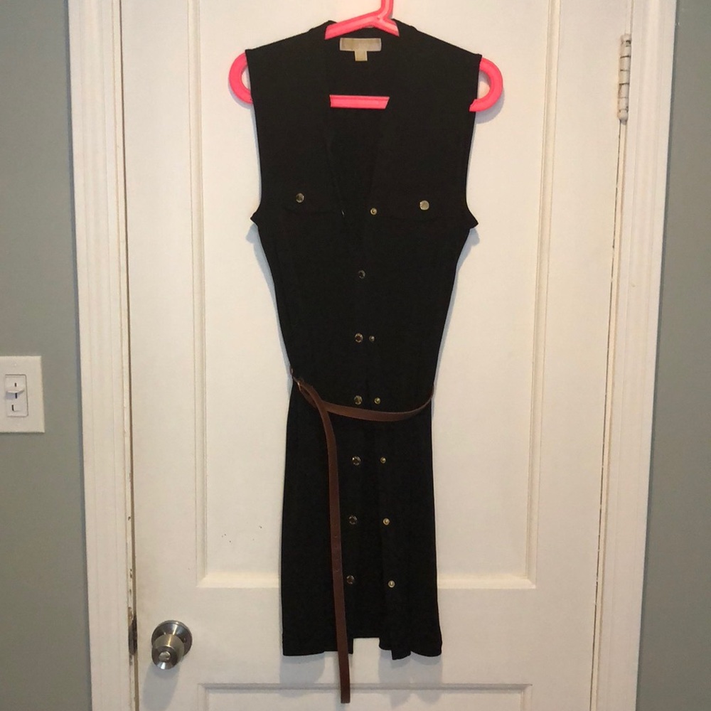 Black Michael Kors Button Down Dress